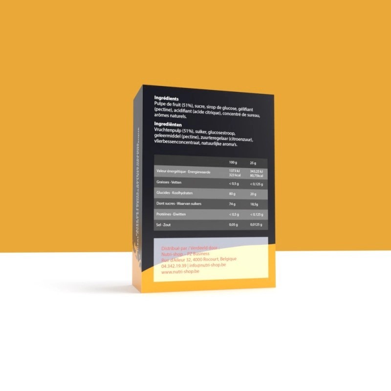 Pâtes de fruits énergétiques 8 x 25 gr Orange