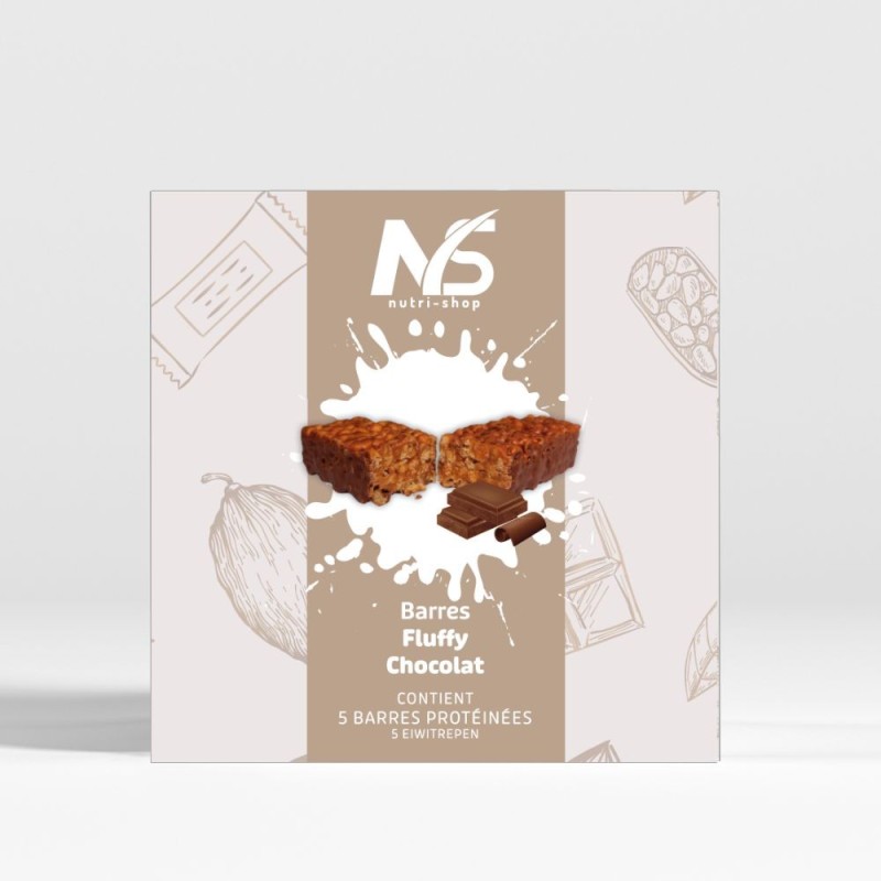 Barres protéinées fluffy chocolat