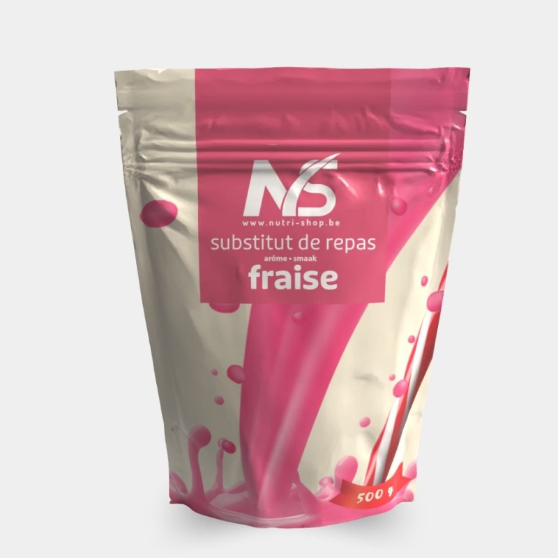 Shake fraise Protéiné Substitut Repas Sachet 500 gr